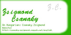 zsigmond csanaky business card